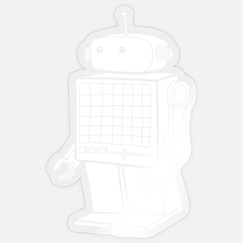 Retro Robot – Vintage AI Android Design Sticker size S (10 x 10 cm)
