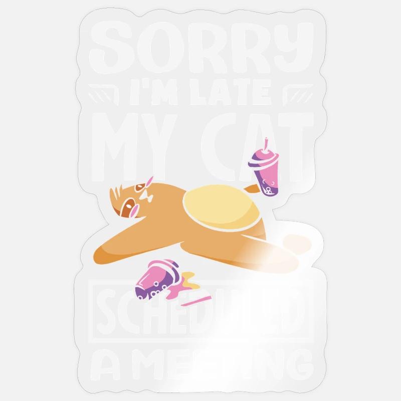 Désolé, je suis en retard. - Sticker taille S (10 x 10 cm) - brillant transparent
