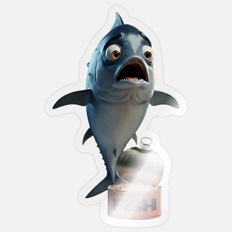 Upset Fish Sticker size S (10 x 10 cm)