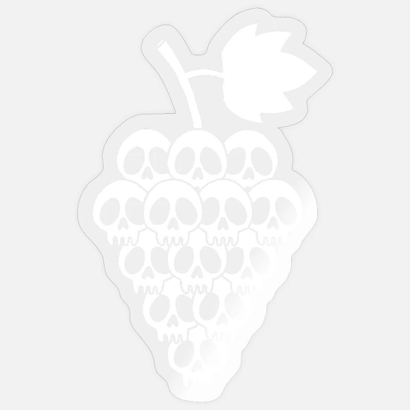 White Grape Skulls - Sticker size S (10 x 10 cm) - transparent glossy