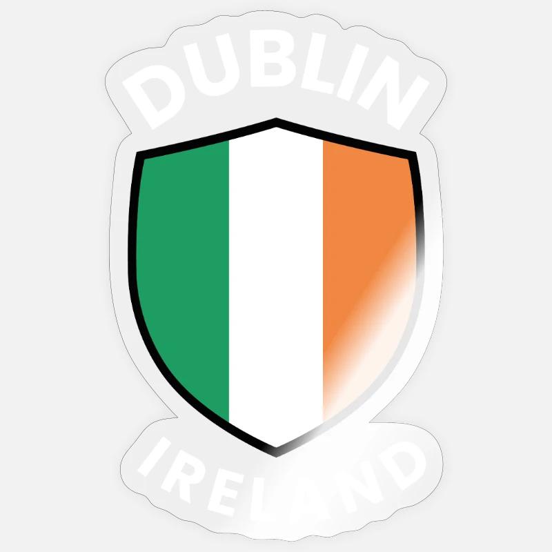 Dubliner Schild mit den Farben Irlands Sticker Größe S (10 x 10 cm)