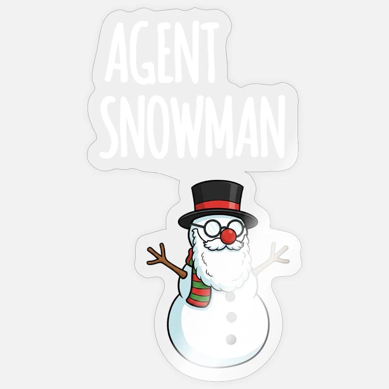 Agent Snowman - Sticker size S (10 x 10 cm) - transparent glossy