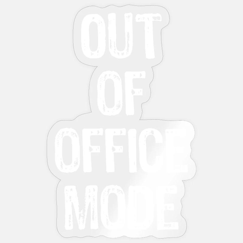 Mode Hors Bureau - Sticker taille S (10 x 10 cm) - brillant transparent