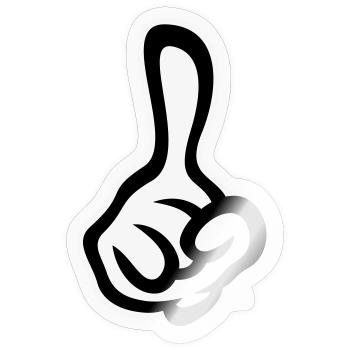 Index levé (doigt / main droite NEG2C) - Sticker taille S (10 x 10 cm) - brillant transparent - Devant