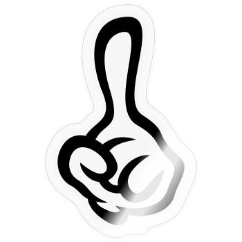 Index levé (doigt / main gauche NEG2C) - Sticker taille S (10 x 10 cm) - brillant transparent - Devant