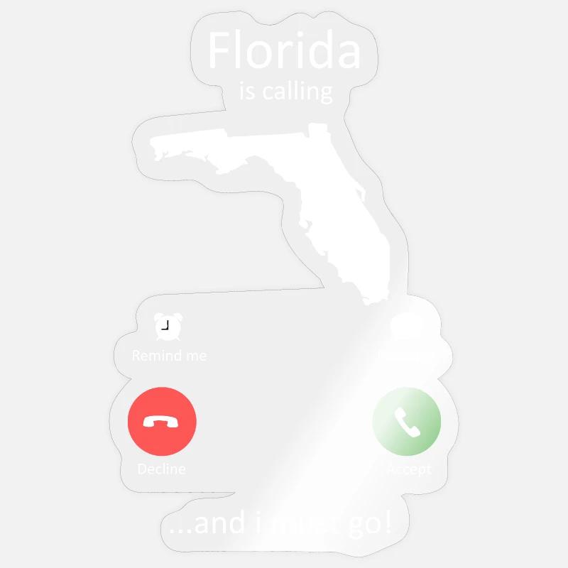 Florida Calling und I Must Go Phone Interface-Kunst Sticker Größe S (10 x 10 cm)