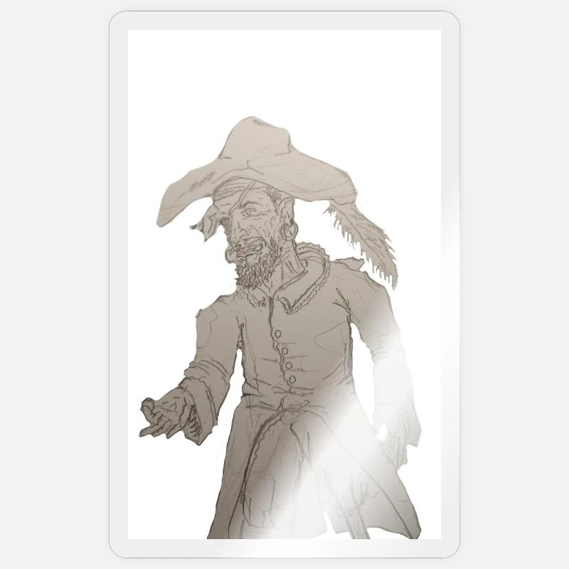 Greedy Pirate (graphite) Sticker size S (10 x 10 cm)