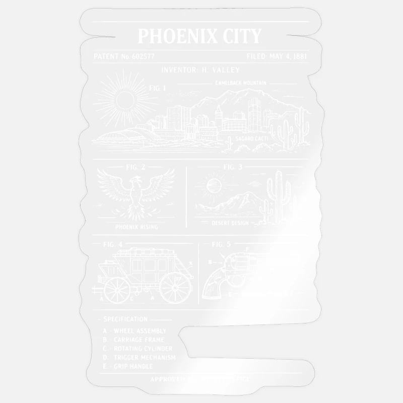 Phoenix City Bauplan - Sticker Größe S (10 x 10 cm) - Transparent glänzend