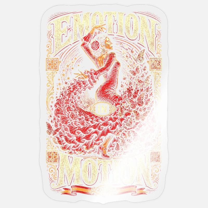 Flamenco Emotion In Motion - Sticker Größe S (10 x 10 cm) - Transparent glänzend