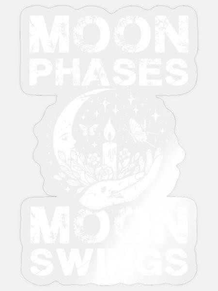 Moon Phases Moon Swings Okkult Wicca Mondphasen - Sticker Größe S (10 x 10 cm) - Transparent glänzend