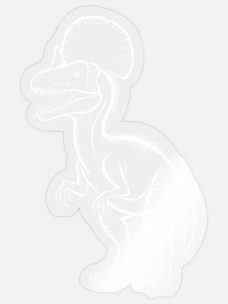 Frilliger Dino-Sketch - Sticker Größe S (10 x 10 cm) - Transparent glänzend