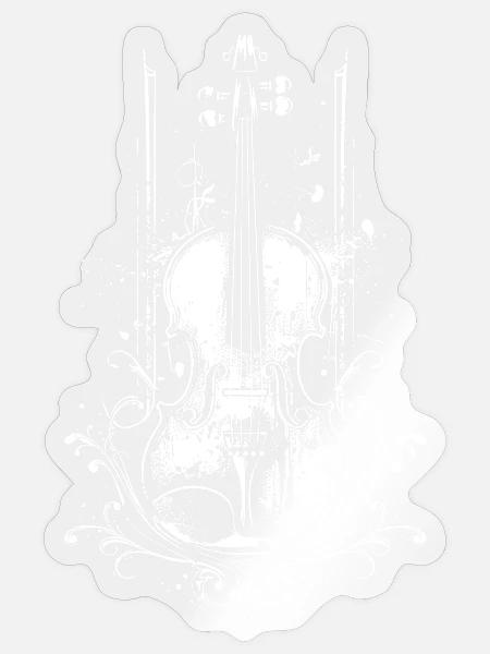 Geige Zeichnung - Sticker Größe S (10 x 10 cm) - Transparent glänzend