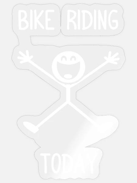 Bike riding today Fahrrad Mountainbike Downhill - Sticker Größe S (10 x 10 cm) - Transparent glänzend