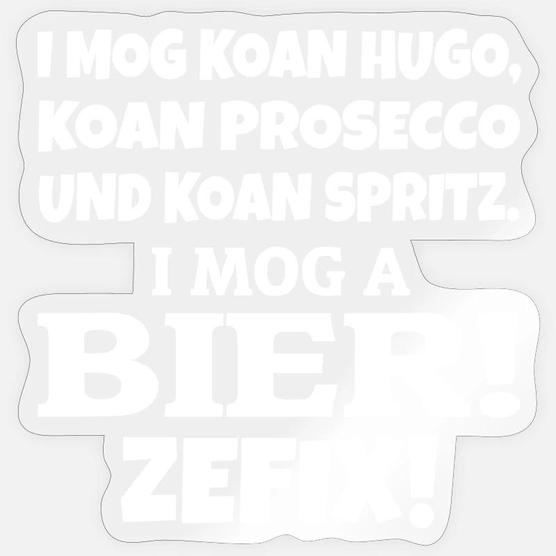 I mog a Bier - Sticker Größe S (10 x 10 cm) - Transparent glänzend