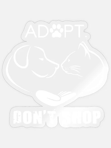 Rescue Adopt Don't Shop Shirt - Sticker Größe S (10 x 10 cm) - Transparent glänzend