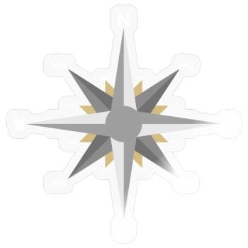 Windrose - Sticker Größe S (10 x 10 cm) - Transparent glänzend - Vorne