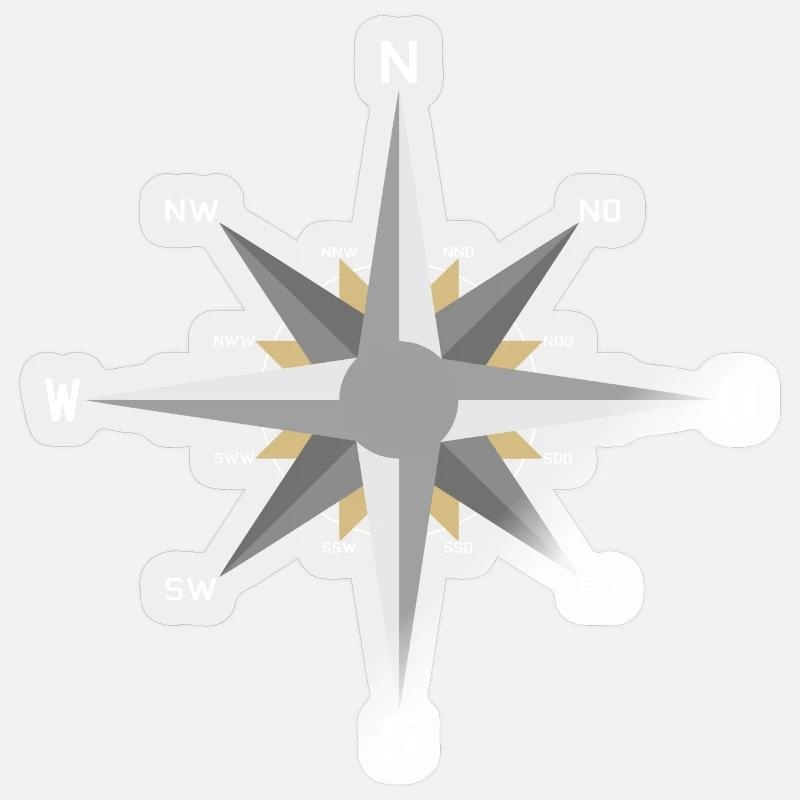 Windrose Sticker Größe S (10 x 10 cm)