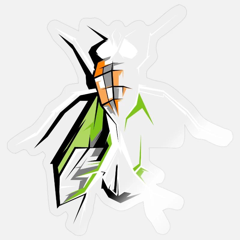 Vettore del simbolo della mosca degli insetti della mosca della mosca - Sticker formato S (10 x 10 cm) - trasparente lucido