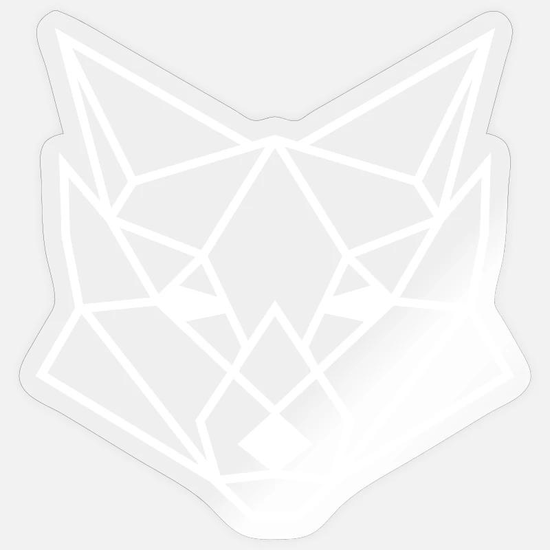 Geometrischer Fuchs Poly Geschenk Idee Polygon - Sticker Größe S (10 x 10 cm) - Transparent glänzend
