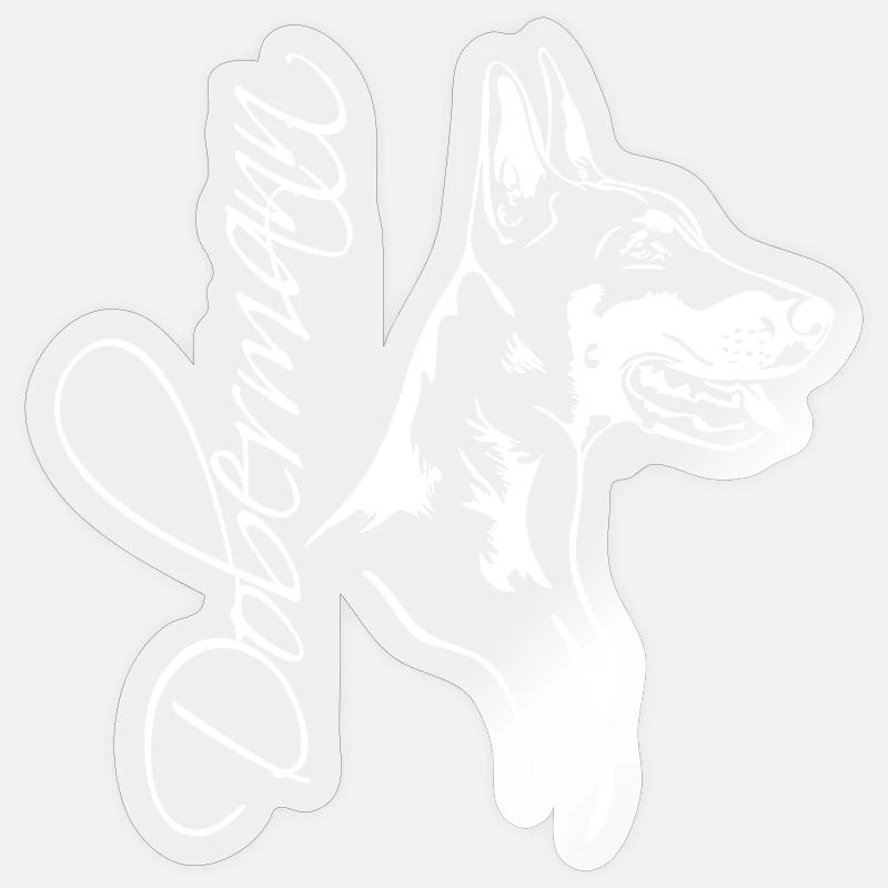 DOBERMANN Hundeportrait Wilsigns Hund Hunde - Sticker Größe S (10 x 10 cm) - Transparent glänzend