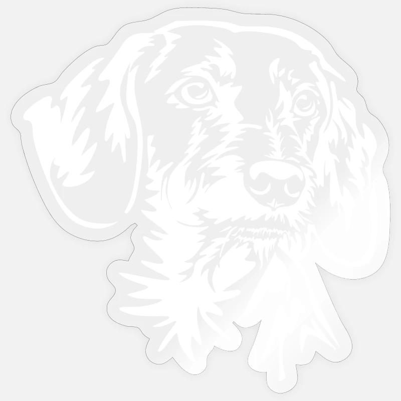 Tête de teckel « Black Edition » - Sticker taille S (10 x 10 cm) - brillant transparent