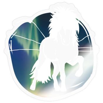 Northern Lights-Tölter white - Sticker size S (10 x 10 cm) - transparent glossy - Front