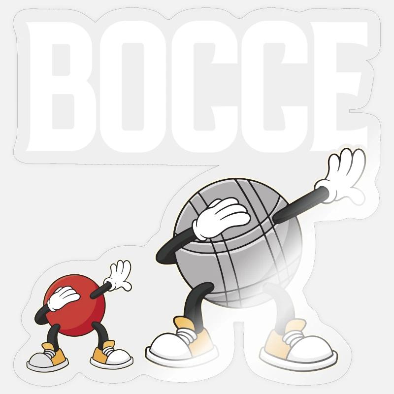 Dabbing Bocce Ball mit Jack Bocci Dab Game Bocce Sticker Größe S (10 x 10 cm)