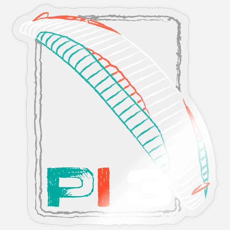 Pi 3 Advance Paraglider - Sticker Größe S (10 x 10 cm) - Transparent glänzend