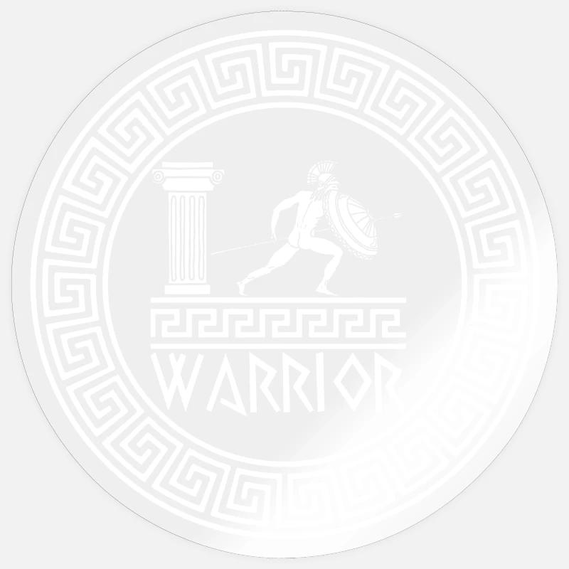 Ancient Greek warrior (white) Sticker size S (10 x 10 cm)