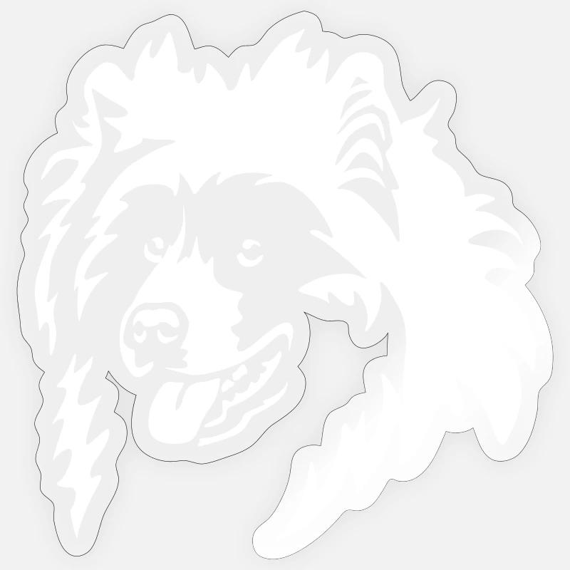 Tête samoyède « Black Edition » - Sticker taille S (10 x 10 cm) - brillant transparent