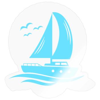 Voilier Corde de bateau Sailing Boater Sailor - Sticker taille S (10 x 10 cm) - brillant transparent - Devant