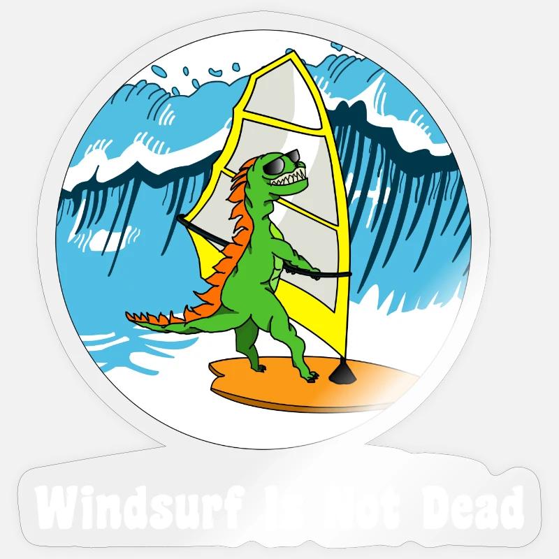 Wave coaster white - Sticker taille S (10 x 10 cm) - brillant transparent