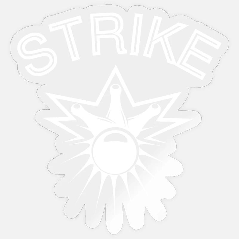 bowling, bowling fan, strike - Sticker size S (10 x 10 cm) - transparent glossy