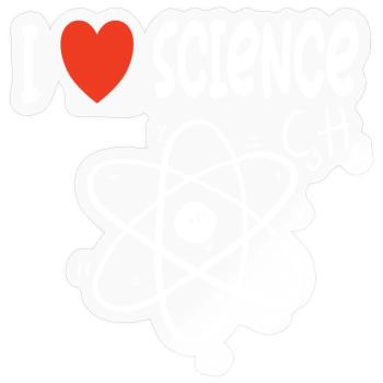 Ich liebe Wissenschaft - Sticker Größe S (10 x 10 cm) - Transparent glänzend - Vorne