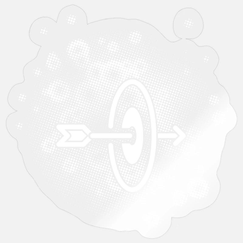 Flèche avec arrière-plan de points - Sticker taille S (10 x 10 cm) - brillant transparent