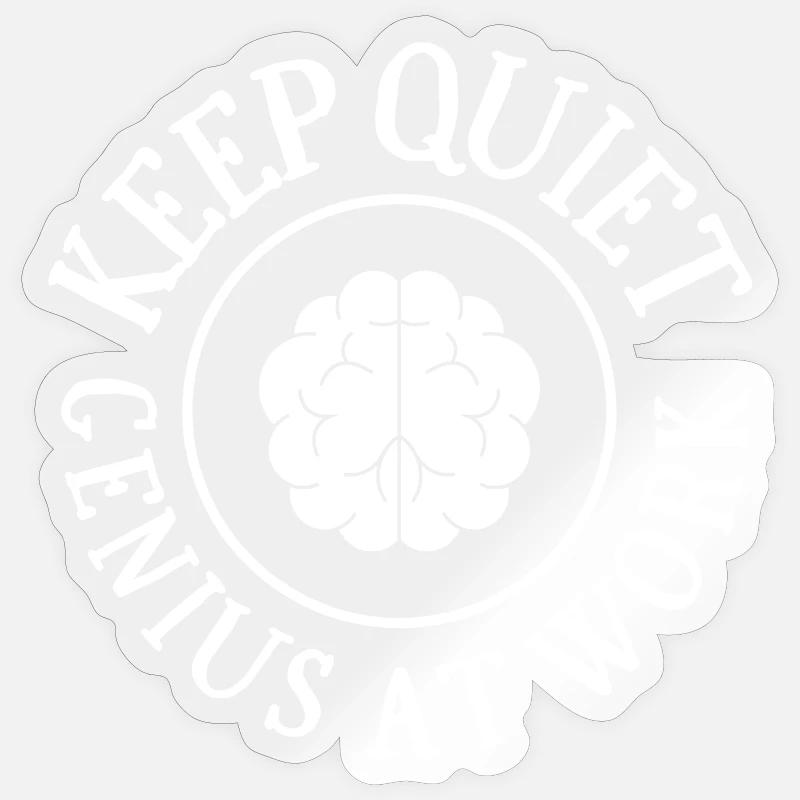 Arbeit, Technik, ich bin ein Genie Sticker Größe S (10 x 10 cm)