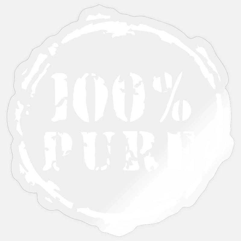 100 % pur - Sticker taille S (10 x 10 cm) - brillant transparent
