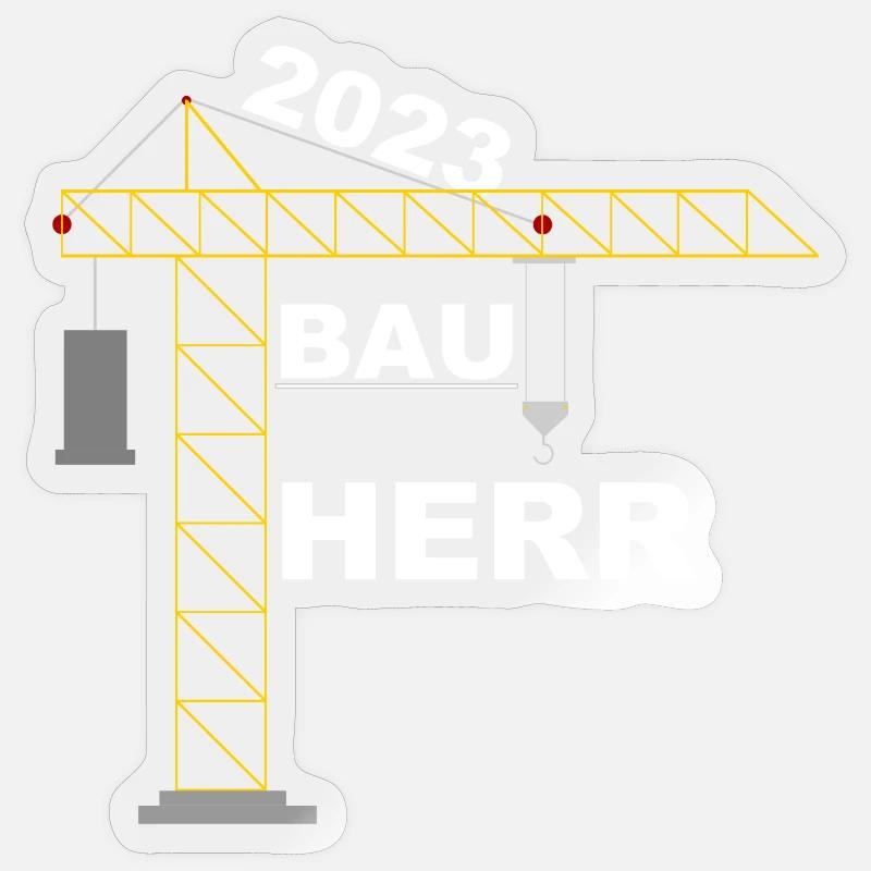 Bauherr 2023 Design - Sticker Größe S (10 x 10 cm) - Transparent glänzend