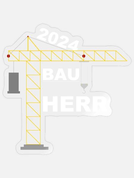 Bauherr 2024 Design - Sticker Größe S (10 x 10 cm) - Transparent glänzend
