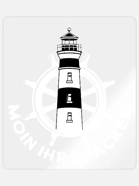 Moin ihr Spacken - Sticker Größe S (10 x 10 cm) - Transparent glänzend