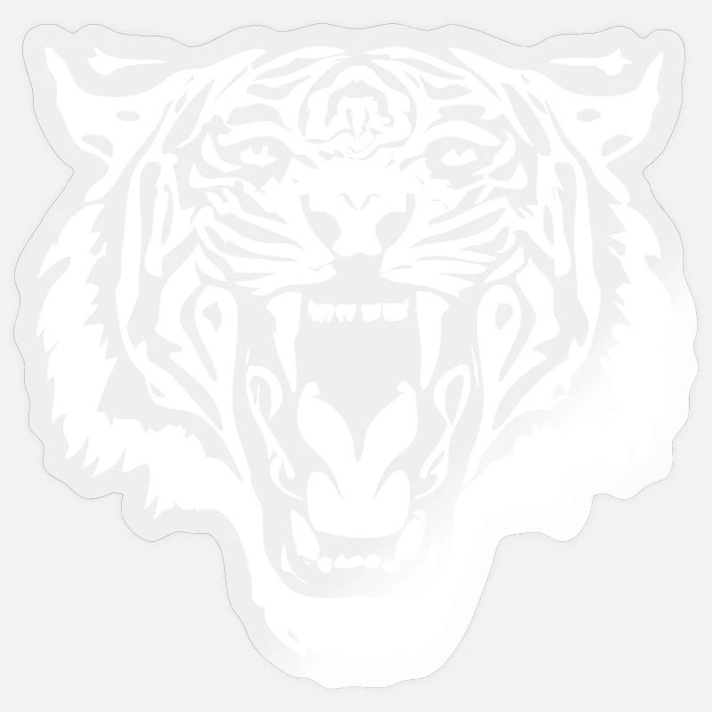 Tiger Head - Sticker size S (10 x 10 cm) - transparent glossy