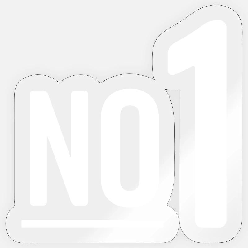 No 1 - Nummer eins - Sticker Größe S (10 x 10 cm) - Transparent glänzend
