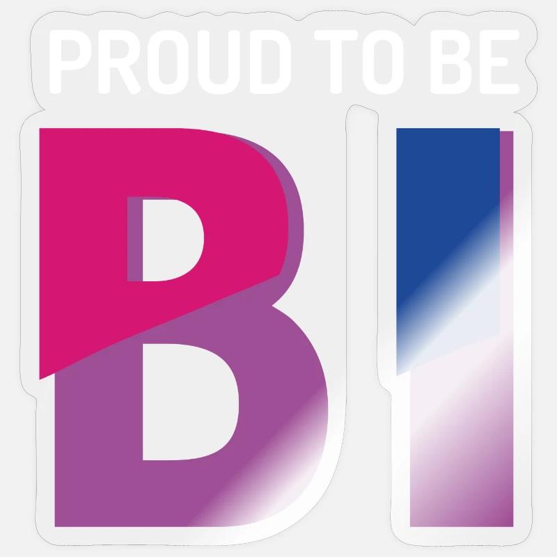 Stolz darauf, bisexuell zu sein - Sticker Größe S (10 x 10 cm) - Transparent glänzend