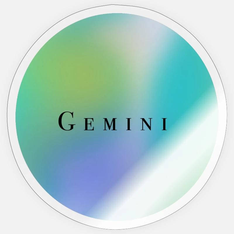 Gémeaux-zodiaque - Sticker taille S (10 x 10 cm) - brillant transparent