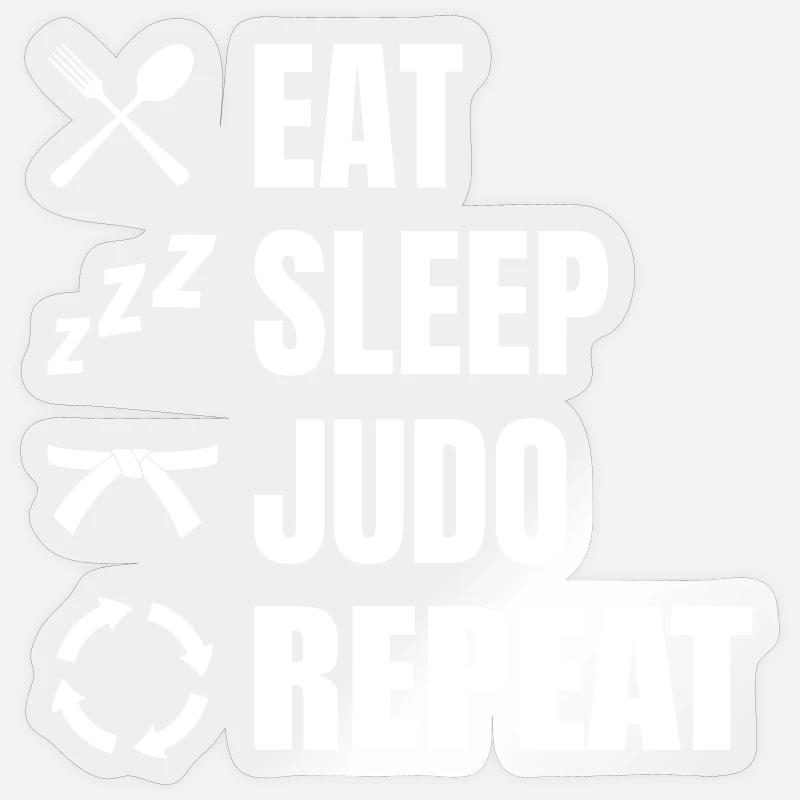 Horaire de judo - Sticker taille S (10 x 10 cm) - brillant transparent