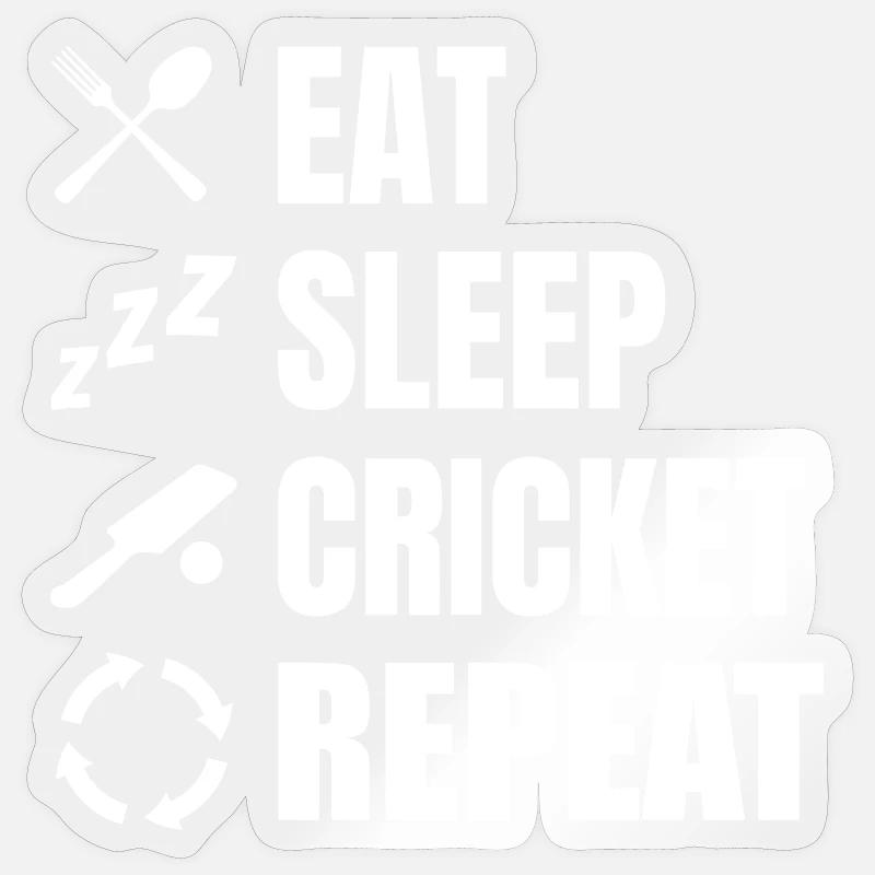 Cricket Player Daily Routine - Sticker size S (10 x 10 cm) - transparent glossy
