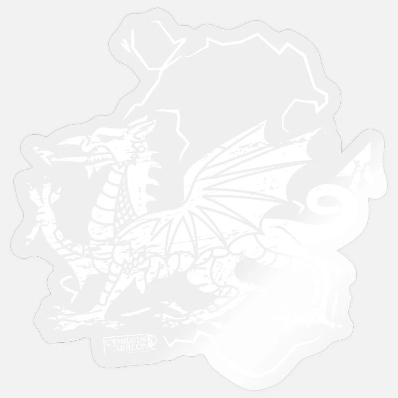 Rustic Welsh Dragon Sticker size S (10 x 10 cm)