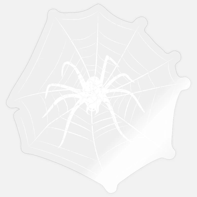 Araignée Halloween - Sticker taille S (10 x 10 cm) - brillant transparent