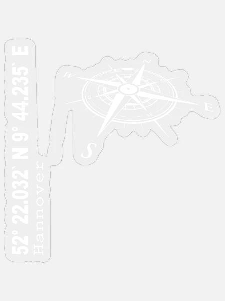 Koordinaten Hannover - Sticker Größe S (10 x 10 cm) - Transparent glänzend
