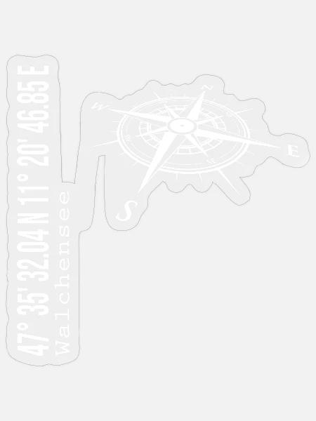 Koordinaten Walchensee - Sticker Größe S (10 x 10 cm) - Transparent glänzend